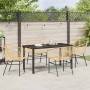 Conjunto de Comedor de Jardín 5 pcs Marrón ratán sintético