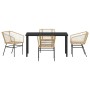 Conjunto de Comedor de Jardín 5 pcs Marrón ratán sintético