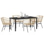 Conjunto de Comedor de Jardín 5 pcs Marrón ratán sintético