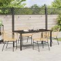 Conjunto de Comedor de Jardín 5 pcs Marrón ratán sintético