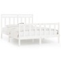 Estructura de cama de madera maciza de pino blanco 140x200 cm