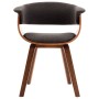 Silla de comedor madera curvada y tela gris