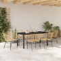 Conjunto de Comedor de Jardín 7 pcs Marrón ratán sintético