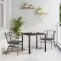 Conjunto de Comedor de Jardín 3 pcs Negro ratán sintético
