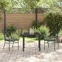 Conjunto de Comedor de Jardín 3 pcs Negro ratán sintético