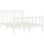 Estructura de cama de madera maciza de pino blanco 140x200 cm