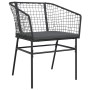 Conjunto de Comedor de Jardín 3 pcs Negro ratán sintético