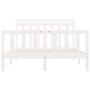 Estructura de cama de madera maciza de pino blanco 140x200 cm
