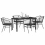 Conjunto de Comedor de Jardín 5 pcs Negro ratán sintético