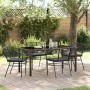 Conjunto de Comedor de Jardín 5 pcs Negro ratán sintético