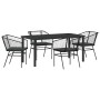 Conjunto de Comedor de Jardín 5 pcs Negro ratán sintético