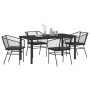 Conjunto de Comedor de Jardín 5 pcs Negro ratán sintético