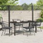Conjunto de Comedor de Jardín 5 pcs Negro ratán sintético