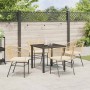 Conjunto de Comedor de Jardín 5 pcs Marrón ratán sintético