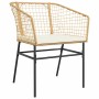 Conjunto de Comedor de Jardín 5 pcs Marrón ratán sintético