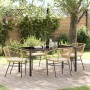 Conjunto de Comedor de Jardín 5 pcs Marrón ratán sintético