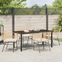 Conjunto de Comedor de Jardín 5 pcs Marrón ratán sintético
