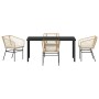 Conjunto de Comedor de Jardín 5 pcs Marrón ratán sintético