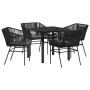 Conjunto de Comedor de Jardín 5 pcs Negro Poliratán