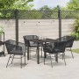 Conjunto de Comedor de Jardín 5 pcs Negro Poliratán