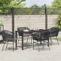 Conjunto de Comedor de Jardín 5 pcs Negro Poliratán