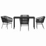 Conjunto de Comedor de Jardín 5 pcs Negro Poliratán