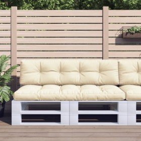 Cojines para sofá de palets 2 unidades tela crema Cojines para sofá de palets 2 unidades tela crema