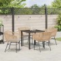 Conjunto de Comedor de Jardín 5 pcs Marrón Poliratán