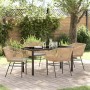 Conjunto de Comedor de Jardín 5 pcs Marrón Poliratán