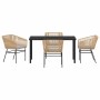 Conjunto de Comedor de Jardín 5 pcs Marrón Poliratán