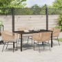 Conjunto de Comedor de Jardín 5 pcs Marrón Poliratán