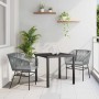 Conjunto de Comedor de Jardín 3 pcs Gris Poliratán