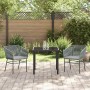 Conjunto de Comedor de Jardín 3 pcs Gris Poliratán