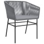 Conjunto de Comedor de Jardín 3 pcs Gris Poliratán