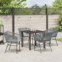 Conjunto de Comedor de Jardín 5 pcs Gris Poliratán