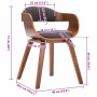Silla de comedor tela y madera curvada gris oscuro