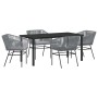 Conjunto de Comedor de Jardín 5 pcs Gris Poliratán