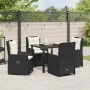 Conjunto de Comedor de Jardín 5 pcs Negro ratán sintético
