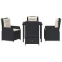Conjunto de Comedor de Jardín 5 pcs Negro ratán sintético