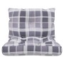 Cojines para palets 2 unidades tela a cuadros gris