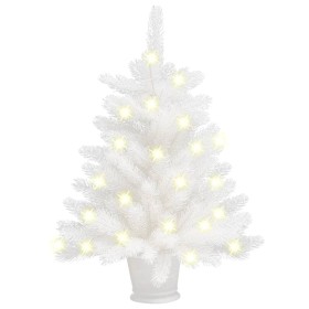 Árbol Navidad artificial con LED y ramas gruesas blanco 65 cm