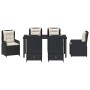 Conjunto de Comedor de Jardín 7 pcs Negro ratán sintético