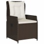 Conjunto de Comedor de Jardín 7 pcs Marrón ratán sintético