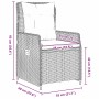 Conjunto de Comedor de Jardín 3 pcs Gris ratán sintético