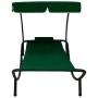 Gartenliege mit Markise und grünem Kissen von vidaXL, Liegen - Ref: Foro24-313534, Preis: 100,47 €, Rabatt: %