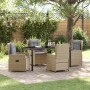 Conjunto de Comedor de Jardín 5 pcs Beige ratán sintético