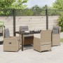 Conjunto de Comedor de Jardín 5 pcs Beige ratán sintético