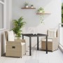 Conjunto de Comedor de Jardín 3 pcs Beige ratán sintético