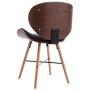 Sillas de comedor 2 unidades tela y madera curvada gris oscuro