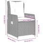 Conjunto de Comedor de Jardín 3 pcs Gris Claro ratán sintético